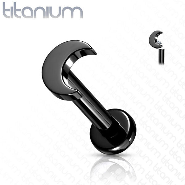 Titanium Crescent Moon Internally Threaded Labret