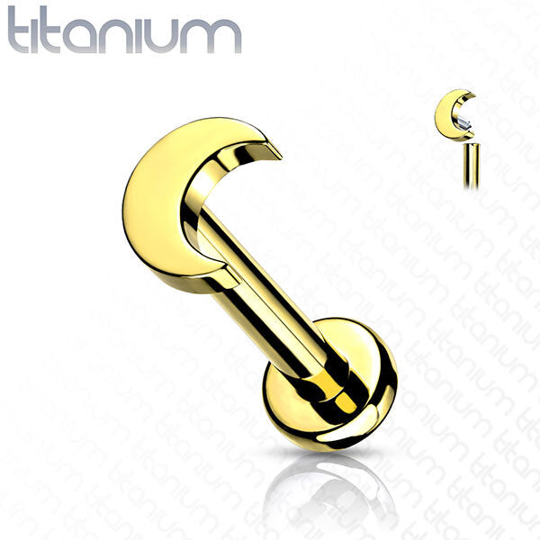 Titanium Crescent Moon Internally Threaded Labret