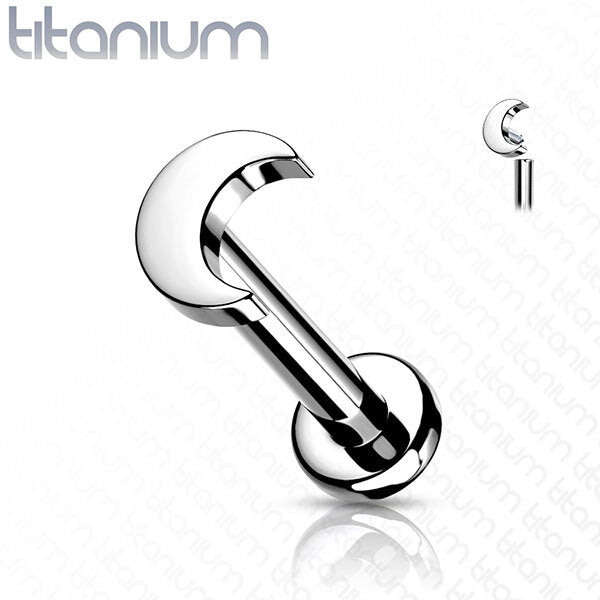 Titanium Crescent Moon Internally Threaded Labret