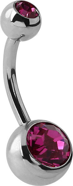 Steel Basicline Double Jewelled Navel Bananabells