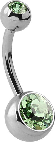 Steel Basicline Double Jewelled Navel Bananabells