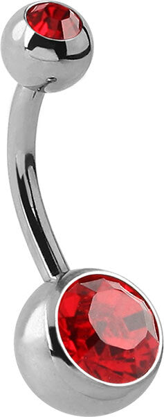 Steel Basicline Double Jewelled Navel Bananabells