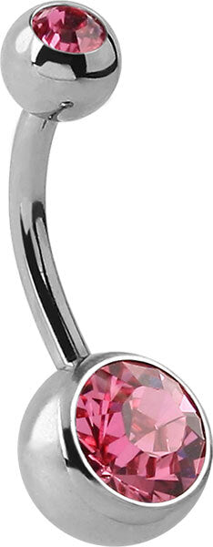 Steel Basicline Double Jewelled Navel Bananabells