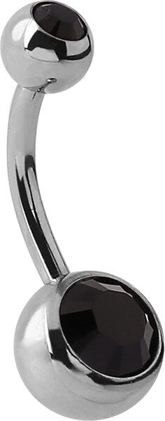 Steel Basicline Double Jewelled Navel Bananabells