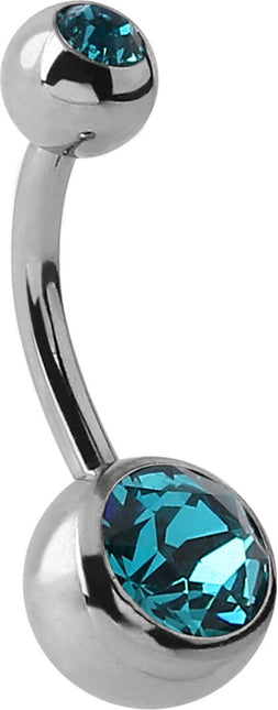 Steel Basicline Double Jewelled Navel Bananabells