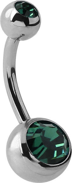 Steel Basicline Double Jewelled Navel Bananabells