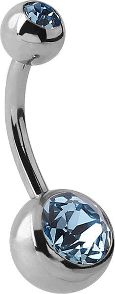 Steel Basicline Double Jewelled Navel Bananabells