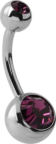 Steel Basicline Double Jewelled Navel Bananabells