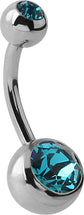 Steel Basicline Double Jewelled Navel Bananabells