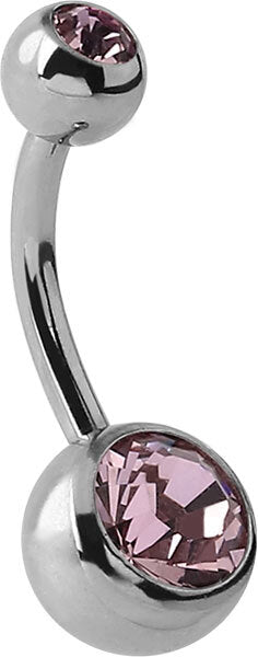 Steel Basicline Double Jewelled Navel Bananabells