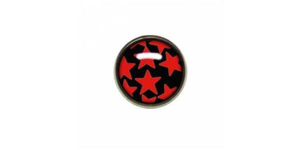 Titanium Highline Red Stars on Black Ikon Disc for Dermal Anchors