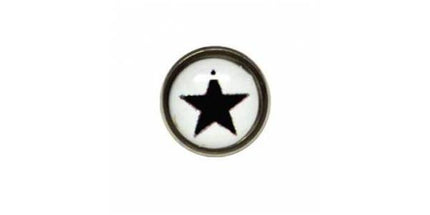 Titanium Highline Black Star on White Ikon Disc for Dermal Anchors