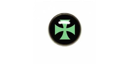 Titanium Highline Green Cross on Black Ikon Disc for Dermal Anchors