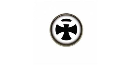 Titanium Highline Black Cross on White Ikon Disc for Dermal Anchors