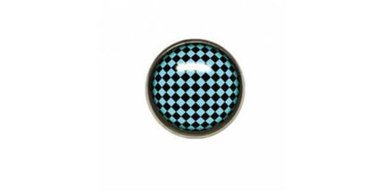 Titanium Highline Black/Turquoise Chessboard Ikon Disc for Dermal Anchors
