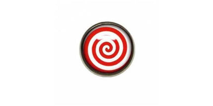 Titanium Highline Red/White Spiral Ikon Disc for Dermal Anchors
