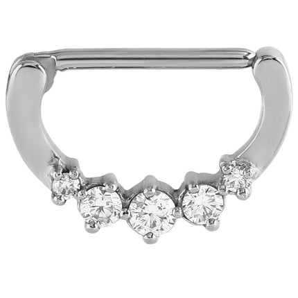 Steel Prong Set Jewelled Nipple Clicker 1
