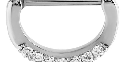 Steel Prong Set Jewelled Nipple Clicker