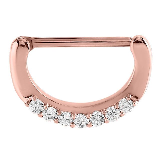 Steel Prong Set Jewelled Nipple Clicker
