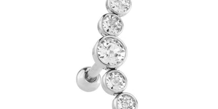 Stainless Steel Multi Disc Jewelled Barbell