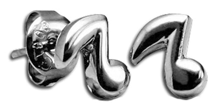 Pair of Surgical Steel Ear Studs Music Note