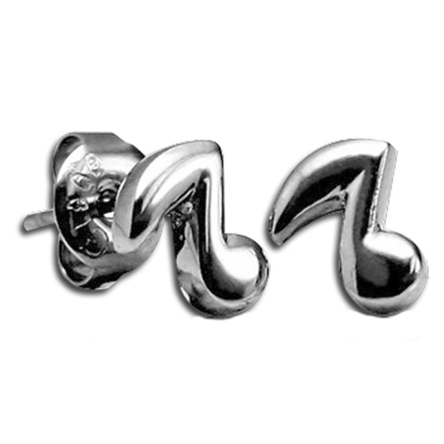 Pair of Surgical Steel Ear Studs Music Note