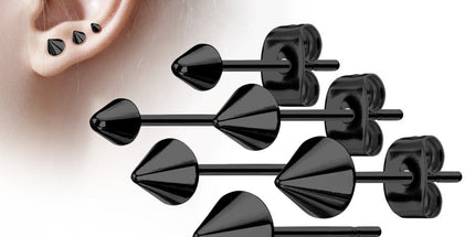 Pair of Cone Spike Stainless Steel Earring Studs