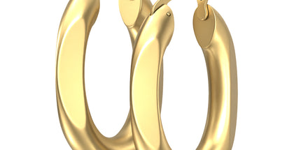 Pair Stainless Steel Oval Hoop Earrings