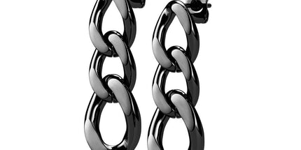 Pair of 316L Chain Link Dangle Stud Earrings