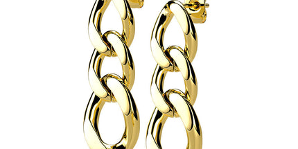 Pair of 316L Chain Link Dangle Stud Earrings