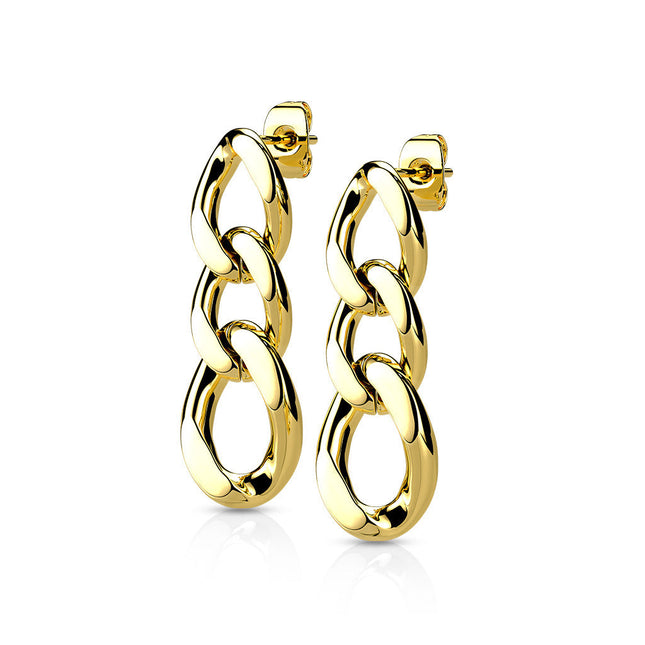 Pair of 316L Chain Link Dangle Stud Earrings
