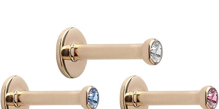 14ct Gold Internally Threaded Micro Jewelled Labret
