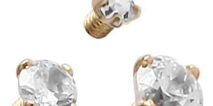 14ct Yellow Gold Internally Threaded Prong Set Jewelled Attachment