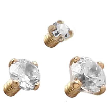 14ct Yellow Gold Internally Threaded Prong Set Jewelled Attachment