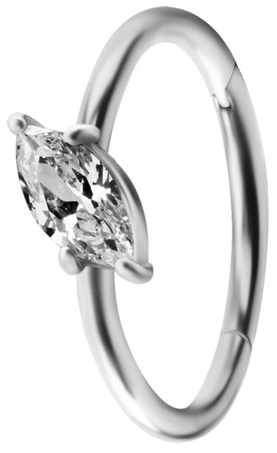 Surgical Steel Jewelled Angled Marquise Hinged Conch Ring