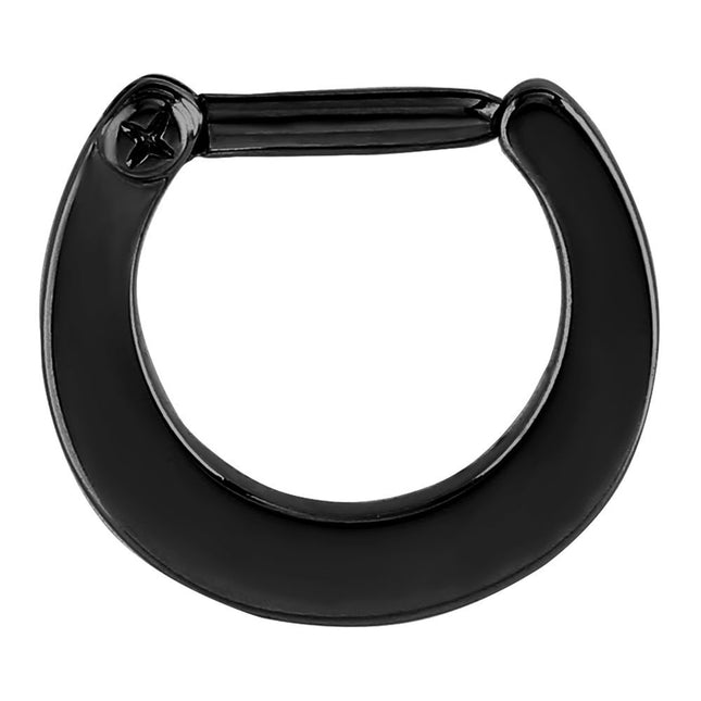 Plain Surgical Steel Septum Clicker. In Gold, Black & Silver