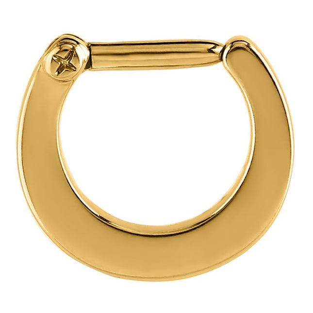Plain Surgical Steel Septum Clicker. In Gold, Black & Silver