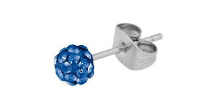 Steel Basicline Multi Jewelled Ball Ear Stud