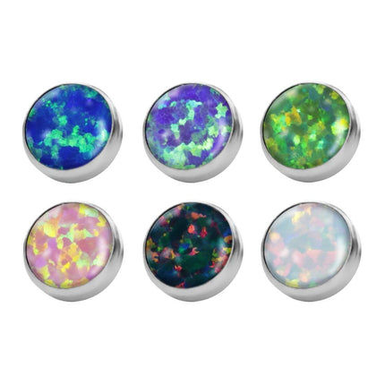 Titanium Opal Discs for Internally Threaded Jewellery