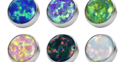 Titanium Opal Discs for Internally Threaded Jewellery