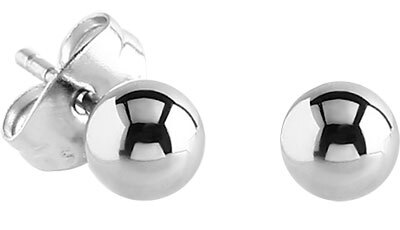Surgical Steel 3mm Ball Ear Studs In Silver, Gold, Rose Gold & Black PVD