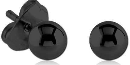 Surgical Steel 3mm Ball Ear Studs In Silver, Gold, Rose Gold & Black PVD