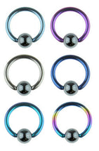 Titanium Ball Closure Ring with Hematite Ball