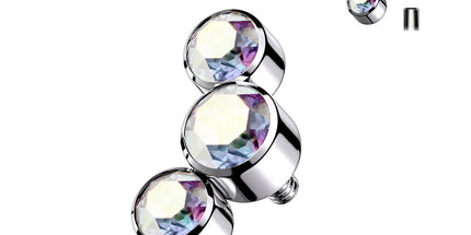 3 Round Bezel Set Internally Threaded Attachment