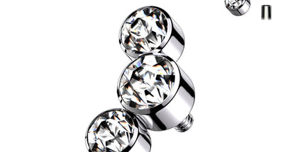 3 Round Bezel Set Internally Threaded Attachment