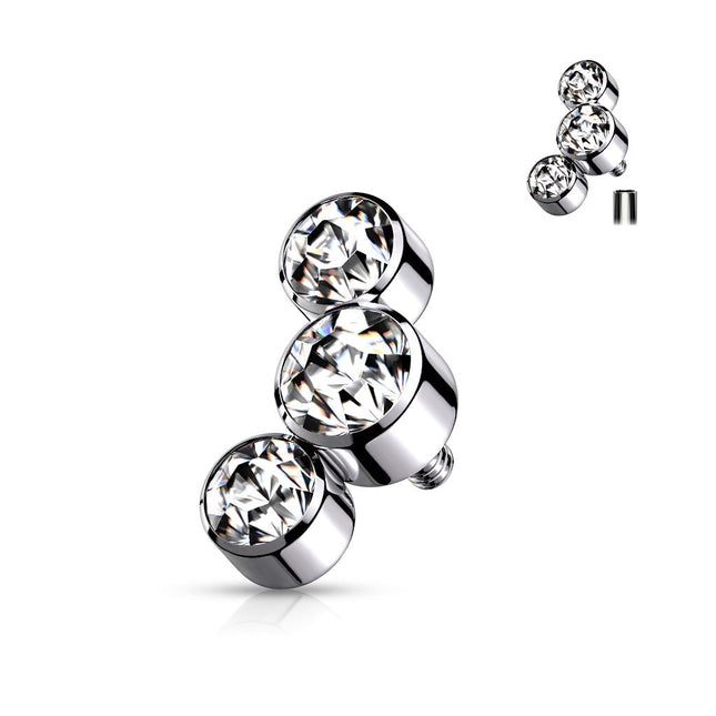 3 Round Bezel Set Internally Threaded Attachment