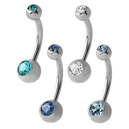 Titanium Mini Double Jewelled Navel Bananabells