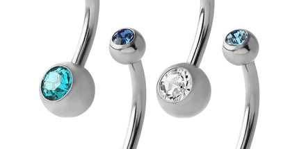 Titanium Mini Double Jewelled Navel Bananabells