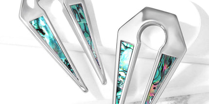 Abalone Inlaid On Both Sides Keyhole Ear Weight Hanger