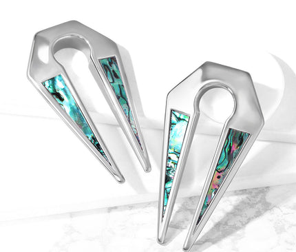 Abalone Inlaid On Both Sides Keyhole Ear Weight Hanger